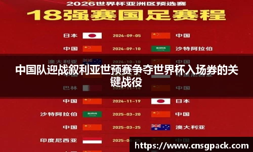 中国队迎战叙利亚世预赛争夺世界杯入场券的关键战役